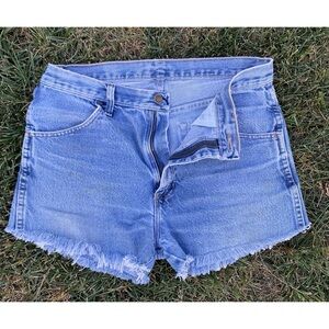 Vtg Rustler Women’s 32 Denim Cutoff Jean Shorts Med Blue